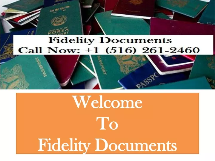 welcome to fidelity documents