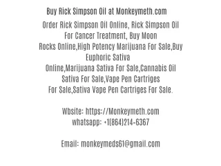 Buy Rick Simpson Oil at Monkeymeth.com