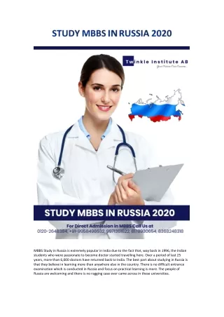 mbbs study in russia is extremely popular