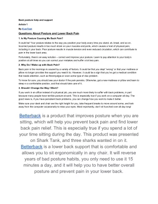 back posture help and support