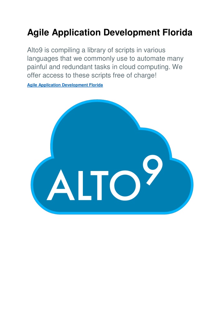 agile application development florida alto9