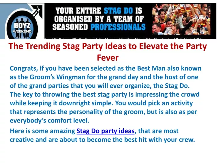 the trending stag party ideas to elevate the party fever