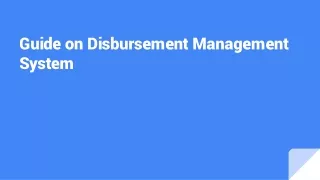 What is Disbursement Management