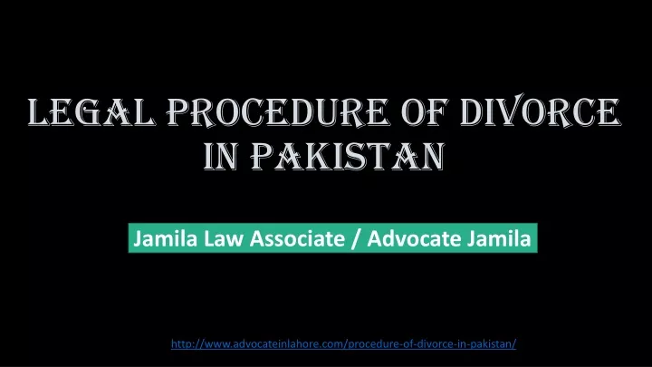 legal procedure of divorce in pakistan