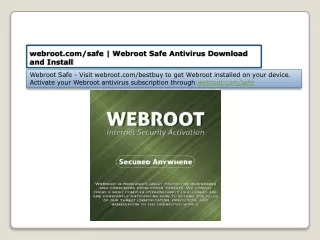 webroot.com/safe - Download and Install Webroot