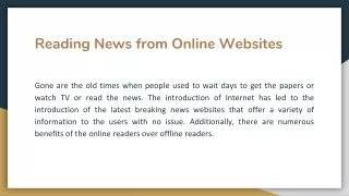 Reading News from Online Websites