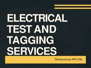Electrical Test and Tagging Services