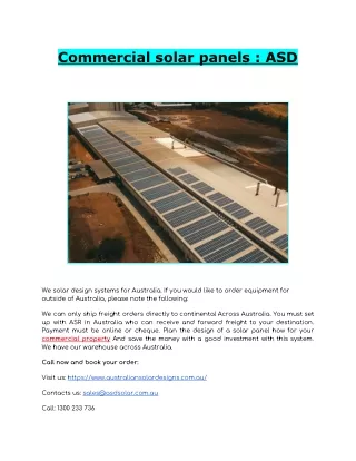Commercial solar panels : ASD