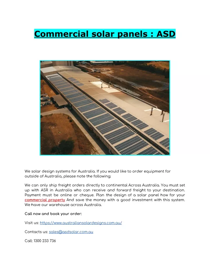 commercial solar panels asd