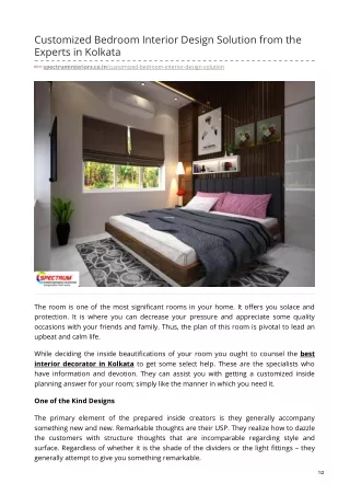 customized bedroom interior design solution from