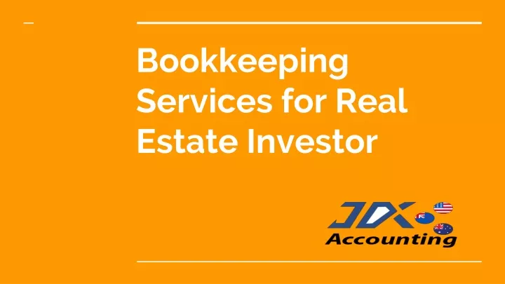bookkeeping services for real estate investor