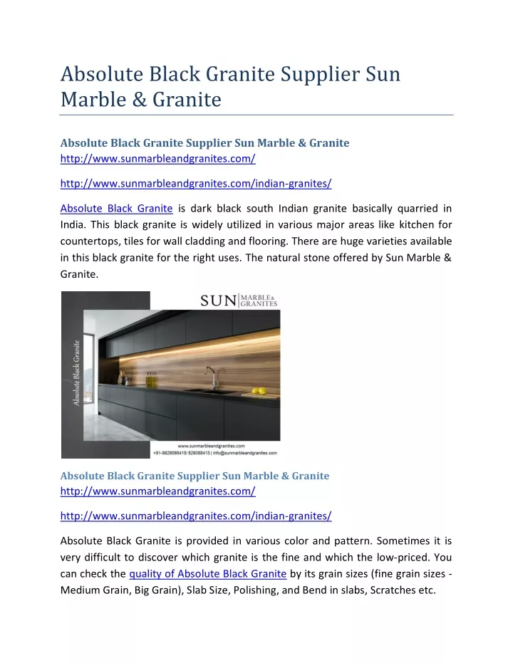 absolute black granite supplier sun marble granite