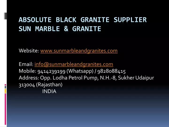 absolute black granite supplier sun marble granite