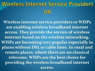 Wireless Internet Service Providers