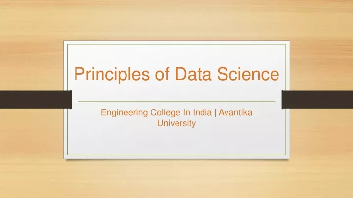 principles of data science