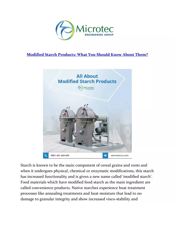 modified starch products what you should know