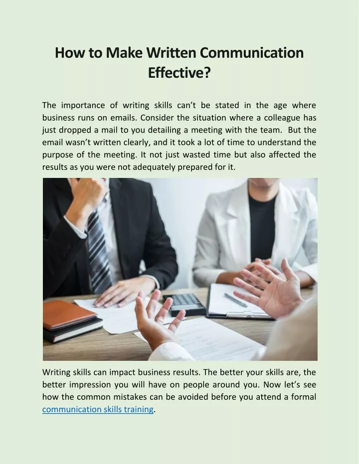 how to make written communication effective