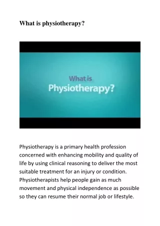 Best physiotherapy clinic in Bangalore
