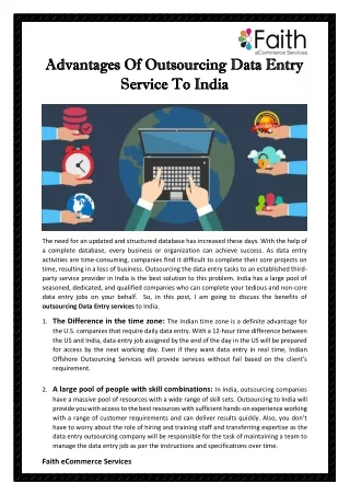 advantages of outsourcing data entry advantages