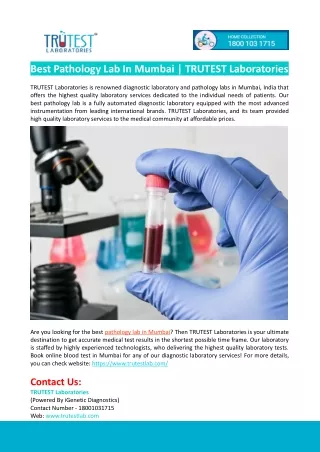 best pathology lab in mumbai trutest laboratories