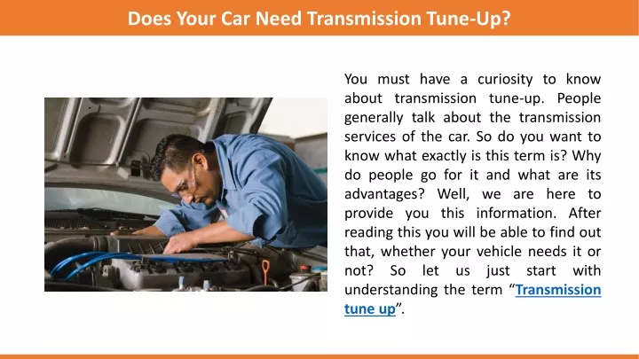 does your car need transmission tune up