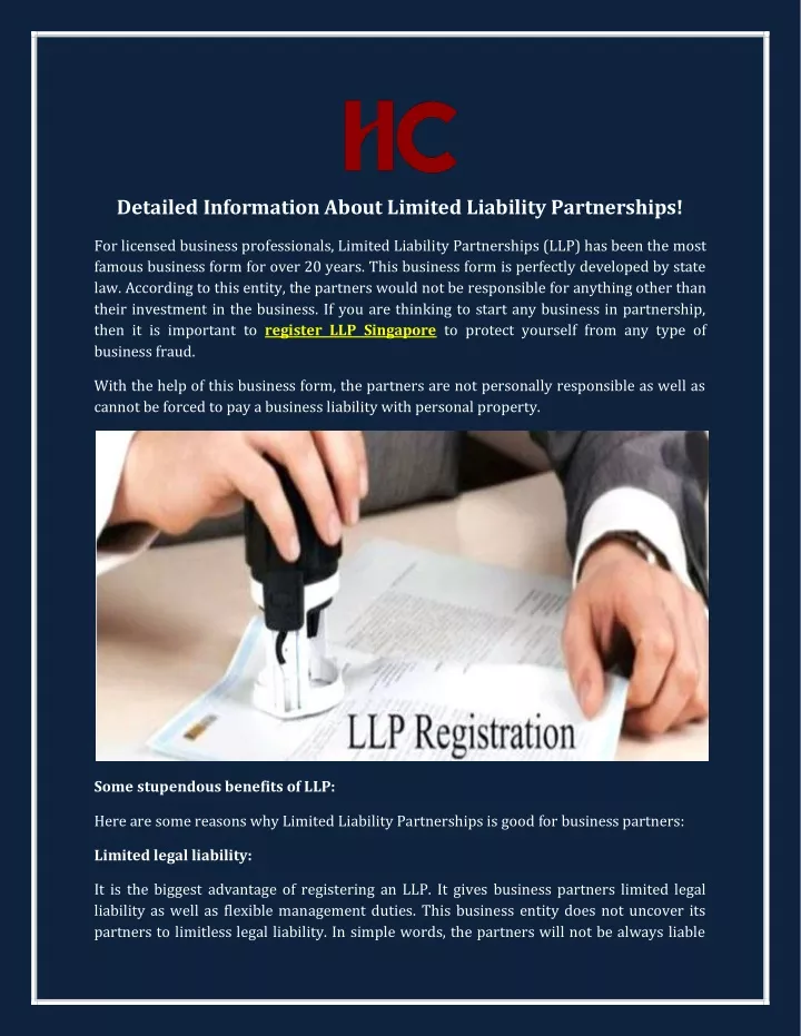 detailed information about limited liability