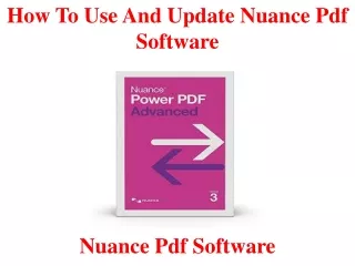 how to use and update nuance pdf software