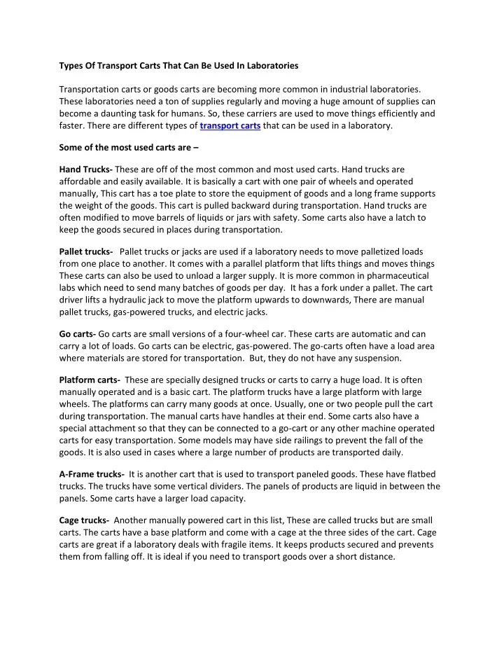 ppt-types-of-transport-carts-that-can-be-used-in-laboratories