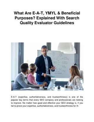 what are e a t ymyl beneficial purposes explained with search quality evaluator guidelines
