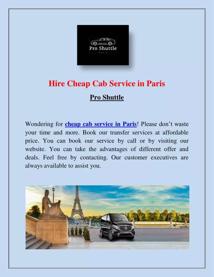 hire cheap cab service in paris