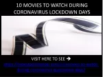 10 MOVIES TO WATCH DURING CORONAVIRUS LOCKDOWN DAYS