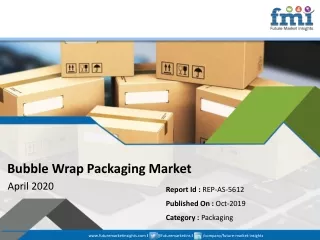 Global Bubble Wrap Packaging Market on a Steady Growth Trail; FMI Provides Projections in Light of COVID-19 Pandemic in