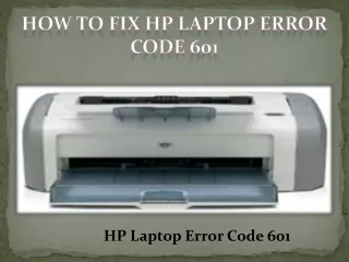 How to Fix HP Laptop Error Code 601