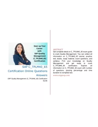 abstract get complete detail on c tplm40 65 exam