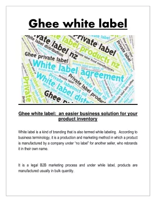 Ghee White Label