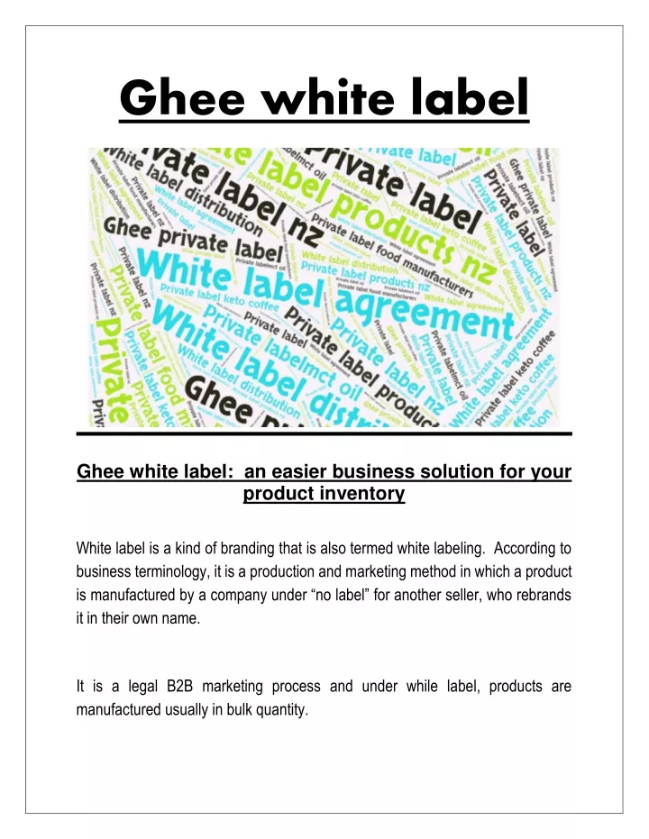 ghee white label