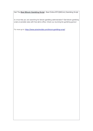 get the best bitcoin gambling script best online
