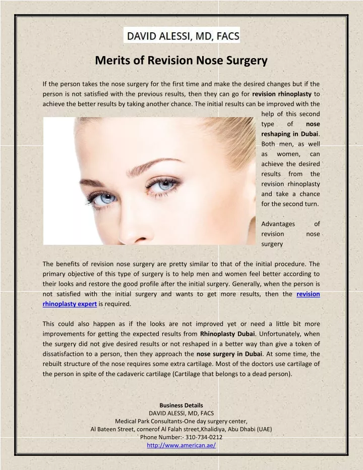 merits of revision nose surgery
