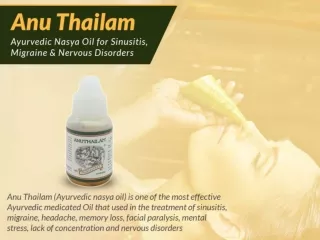 Anu thailam–Nasya medicated oil