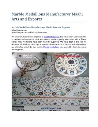Marble Medallions Manufacturer Maahi Arts and Exports