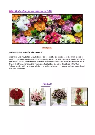 Online flower delivery in UAE