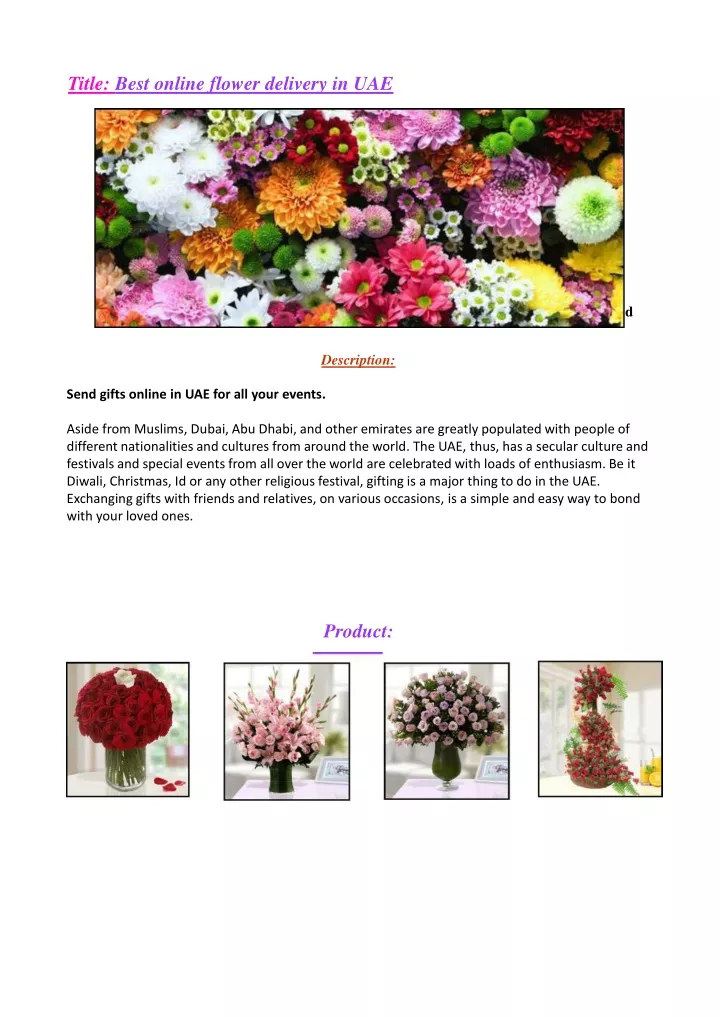 title best online flower delivery in uae
