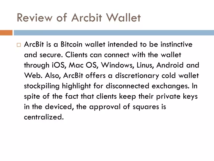 review of arcbit wallet