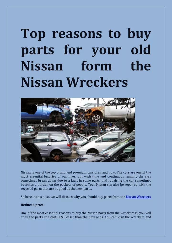 top reasons to buy parts for your old nissan form