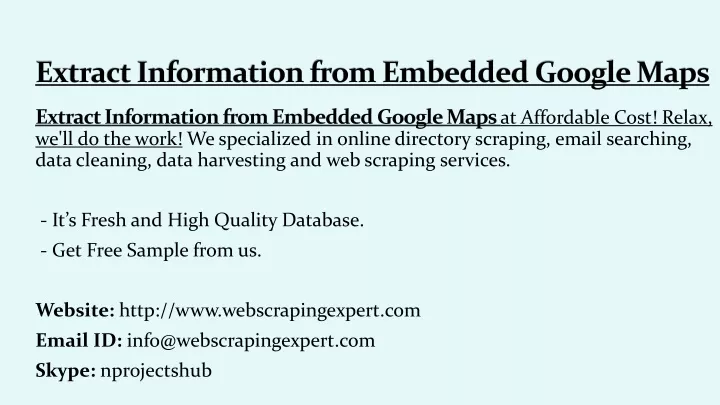 extract information from embedded google maps