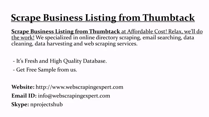 scrape business listing from thumbtack