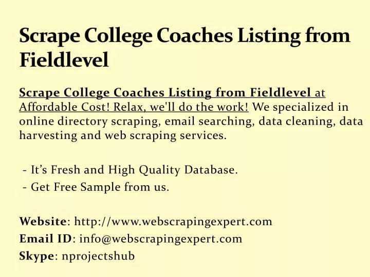 scrape college coaches listing from fieldlevel