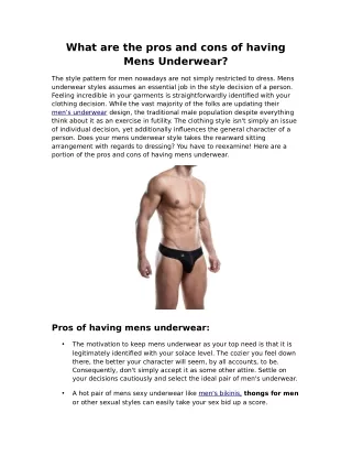 what are the pros and cons of having mens