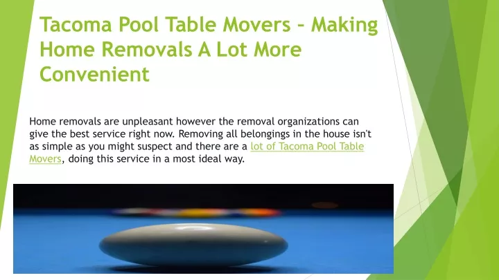 tacoma pool table movers making home removals a lot more convenient