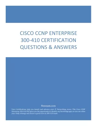 cisco ccnp enterprise 300 410 certification